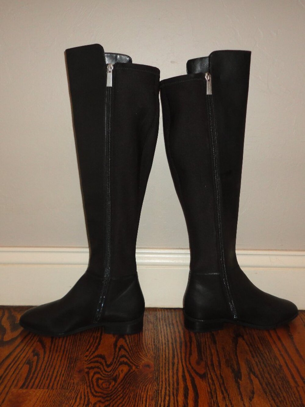 MICHAEL KORS Black Faux Leather Women's Knee High Riding Boots Size 5